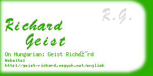 richard geist business card